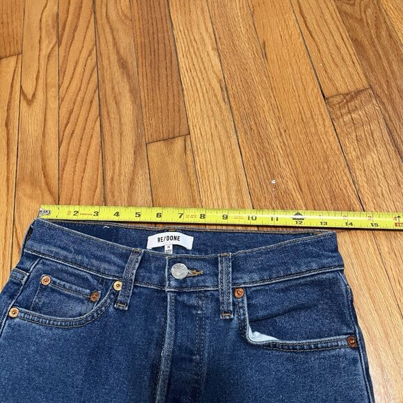 RE/DONE 90's Orginals Ultra High Rise Skinny Jean in 70s Blue Button Fly Size 26 - Picture 11 of 11